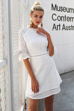 Load image into Gallery viewer, Vintage Hollow Out Elegant Half Sleeve Midi Dress