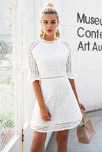 Load image into Gallery viewer, Vintage Hollow Out Elegant Half Sleeve Midi Dress