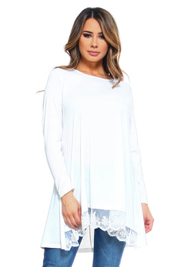Women's Lace Patchwork Long Sleeve Tunic